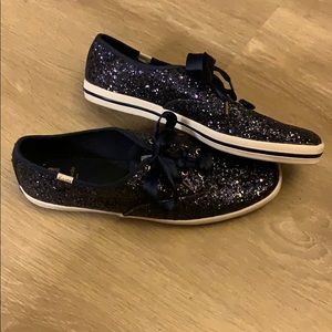Keds Kate Spade Navy Glitter Sneakers size 10.0